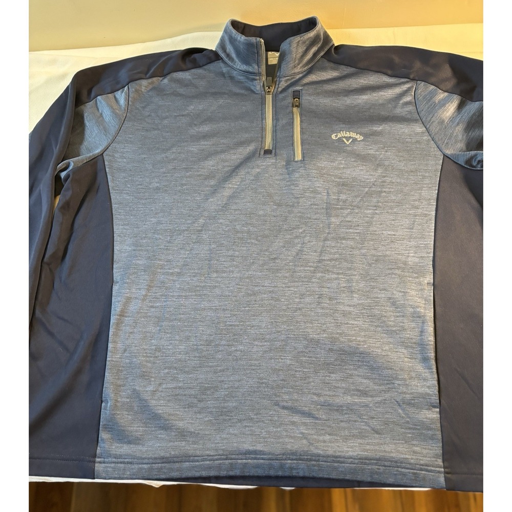 Callaway Golf 1/4 Zip‎ Pullover Mens XXL Navy Long Sleeve Sweat Shirt Activewear